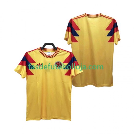 Camisola 1º Equipamento Seleção Colombiana 1990 Manga Curta Retro ,Homem