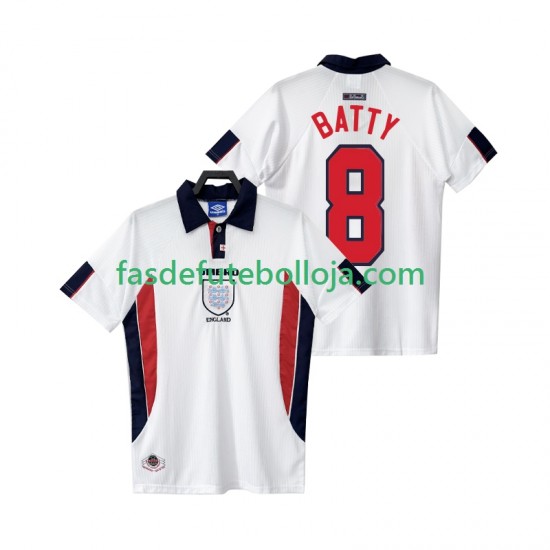Camisola 1º Equipamento Seleção Inglesa BATTY 8 1998 Manga Curta Retro ,Homem