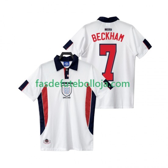 Camisola 1º Equipamento Seleção Inglesa BECKHAM 7 1998 Manga Curta Retro ,Homem