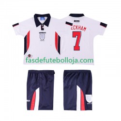 Camisola 1º Equipamento Seleção Inglesa Beckham 7 1998 Manga Curta Retro ,Criança