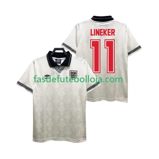 Camisola 1º Equipamento Seleção Inglesa LINEKER 11 1990 Manga Curta Retro ,Homem