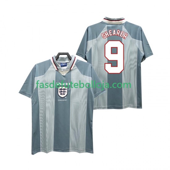 Camisola 2º Equipamento Seleção Inglesa SHEARER 9 1996 Manga Curta Retro ,Homem