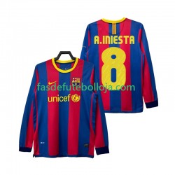 Camisola 1º Equipamento FC Barcelona A INIESTA 8 2011 2010 Manga Comprida Retro ,Homem