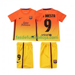 Camisola 2º Equipamento FC Barcelona A INIESTA 9 2012 2013 Manga Curta Retro ,Criança