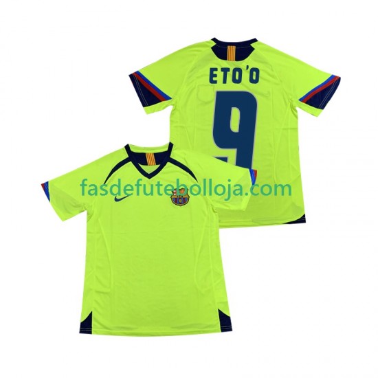 Camisola 2º Equipamento FC Barcelona ETOO 9 2005 2006 Manga Curta Retro ,Homem