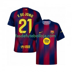 Camisola 1º Equipamento FC Barcelona Frenkie de Jong 21 2025-2026 Manga Curta ,Homem