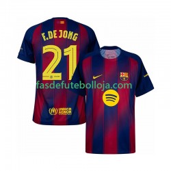 Camisola 1º Equipamento FC Barcelona Frenkie de Jong 21 Champions League 2025-2026 Manga Curta ,Homem