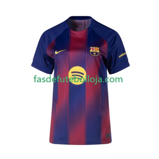Camisola 1º Equipamento FC Barcelona 2025-2026 Manga Curta ,Feminina