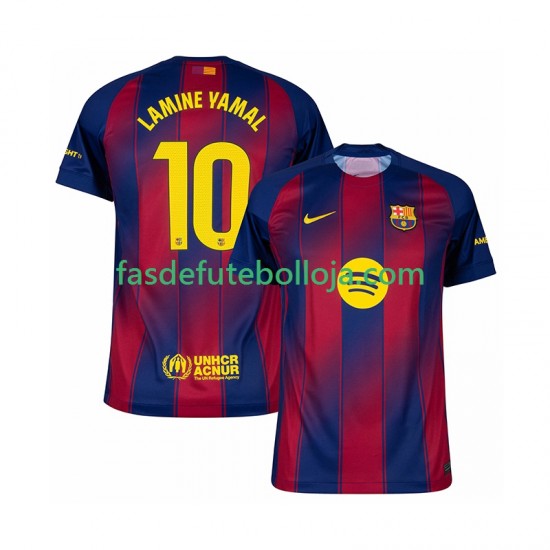 Camisola 1º Equipamento FC Barcelona Lamine Yamal 10 2025-2026 Manga Curta ,Homem