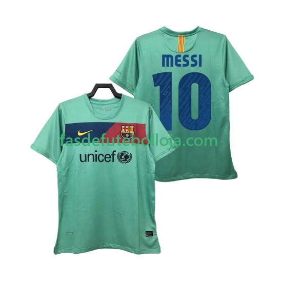 Camisola 2º Equipamento FC Barcelona Lionel Messi 10 2011 2010 Manga Curta Retro ,Homem