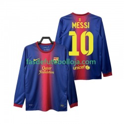Camisola 1º Equipamento FC Barcelona Lionel Messi 10 2012 2013 Manga Comprida Retro ,Homem