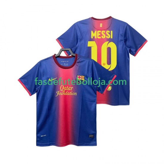 Camisola 1º Equipamento FC Barcelona Lionel Messi 10 2012 2013 Manga Curta Retro ,Homem
