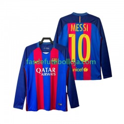 Camisola 1º Equipamento FC Barcelona Lionel Messi 10 2016 2017 Manga Comprida Retro ,Homem