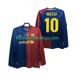 Camisola 1º Equipamento FC Barcelona Lionel Messi 10 Champions League 2009 2008 Manga Comprida Retro ,Homem