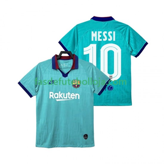 Camisola 3º Equipamento FC Barcelona Lionel Messi 10 2019 2020 Manga Curta Retro ,Homem