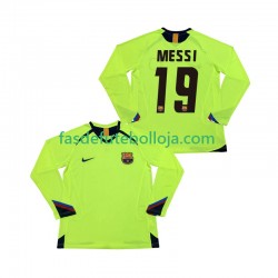 Camisola 2º Equipamento FC Barcelona Lionel Messi 19 2005 2006 Manga Comprida Retro ,Homem