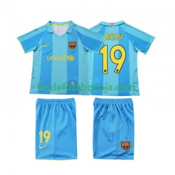 Camisola 2º Equipamento FC Barcelona Lionel Messi 19 2007 2008 Manga Curta Retro ,Criança