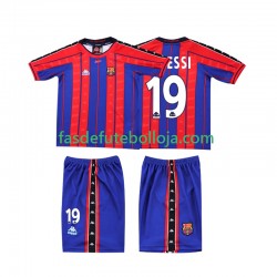 Camisola 1º Equipamento FC Barcelona Lionel Messi 19 1997 1998 Manga Curta Retro ,Criança