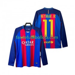 Camisola 1º Equipamento FC Barcelona Neymar JR 11 2016 2017 Manga Comprida Retro ,Homem