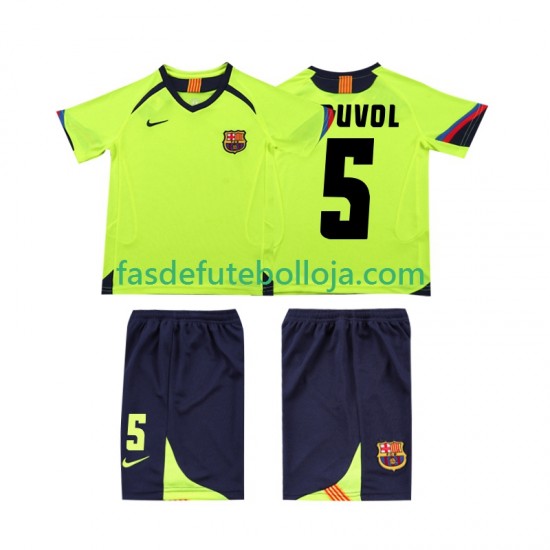 Camisola 2º Equipamento FC Barcelona PUVDL 5 2005 2006 Manga Curta Retro ,Criança