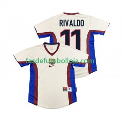 Camisola 2º Equipamento FC Barcelona RIVALDO 11 1998 1999 Manga Curta Retro ,Homem
