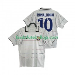 Camisola 2º Equipamento FC Barcelona RONALDINHO 10 2003 2004 Manga Curta Retro ,Homem