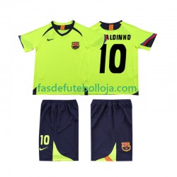 Camisola 2º Equipamento FC Barcelona RONALDINHO 10 2005 2006 Manga Curta Retro ,Criança