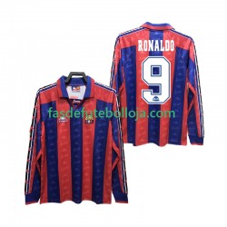Camisola 1º Equipamento FC Barcelona RONALDO 9 1996 1997 Manga Comprida Retro ,Homem