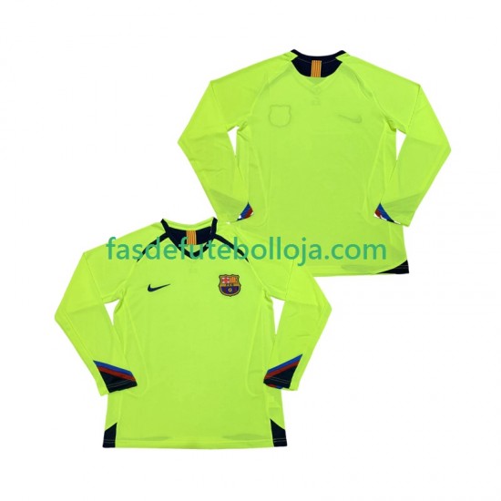 Camisola 2º Equipamento FC Barcelona 2005 2006 Manga Comprida Retro ,Homem