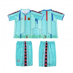 Camisola 2º Equipamento FC Barcelona 1996 1997 Manga Curta Retro ,Criança