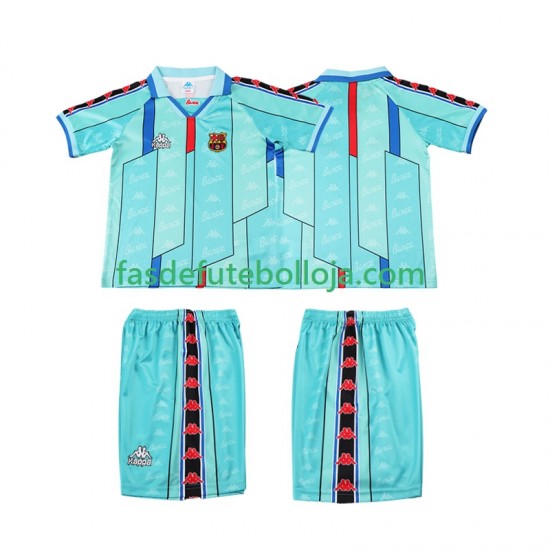 Camisola 2º Equipamento FC Barcelona 1996 1997 Manga Curta Retro ,Criança