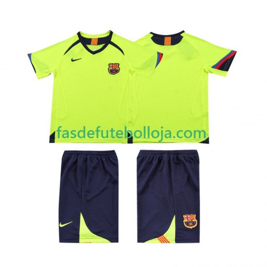 Camisola 2º Equipamento FC Barcelona 2005 2006 Manga Curta Retro ,Criança