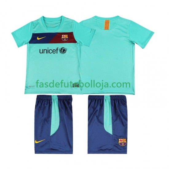 Camisola 2º Equipamento FC Barcelona 2011 2010 Manga Curta Retro ,Criança
