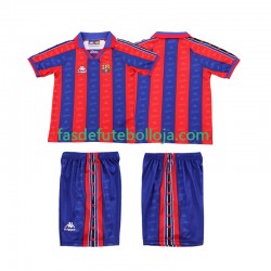 Camisola 1º Equipamento FC Barcelona 1996 1997 Manga Curta Retro ,Criança