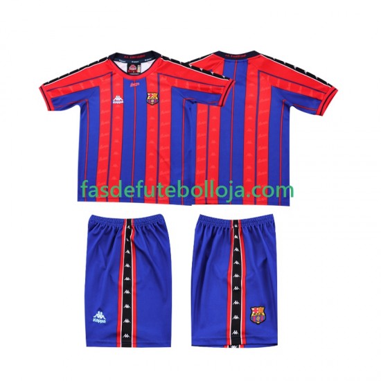 Camisola 1º Equipamento FC Barcelona 1997 1998 Manga Curta Retro ,Criança