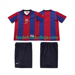 Camisola 1º Equipamento FC Barcelona 1998 1999 Manga Curta Retro ,Criança