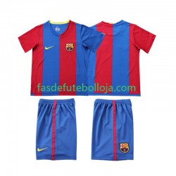 Camisola 1º Equipamento FC Barcelona 2007 2006 Manga Curta Retro ,Criança