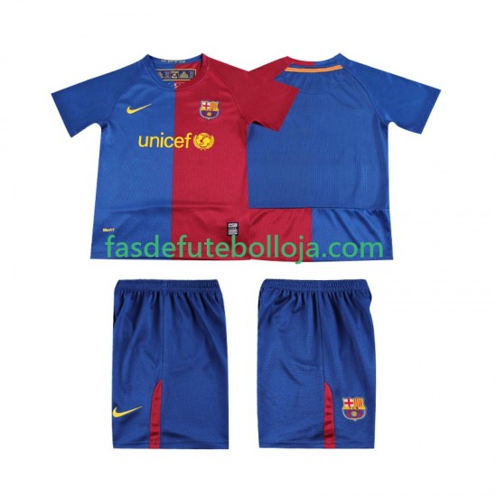 Camisola 1º Equipamento FC Barcelona 2009 2008 Manga Curta Retro ,Criança