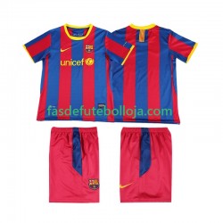 Camisola 1º Equipamento FC Barcelona 2011 2010 Manga Curta Retro ,Criança