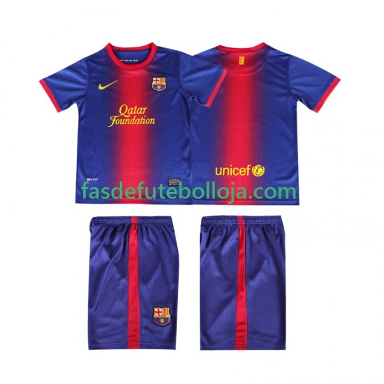 Camisola 1º Equipamento FC Barcelona 2012 2013 Manga Curta Retro ,Criança