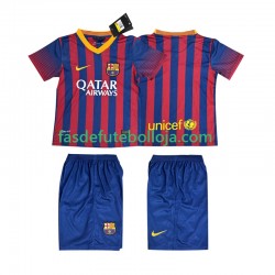 Camisola 1º Equipamento FC Barcelona 2013 2014 Manga Curta Retro ,Criança