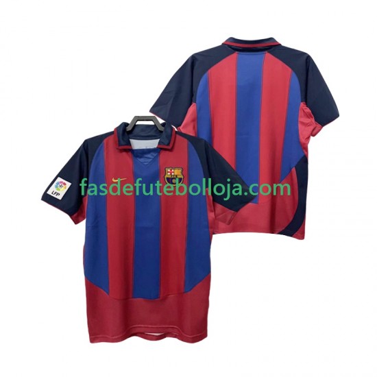 Camisola 1º Equipamento FC Barcelona 2003 2004 Manga Curta Retro ,Homem