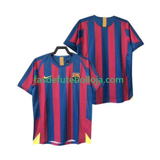 Camisola 1º Equipamento FC Barcelona 2005 2006 Manga Curta Retro ,Homem