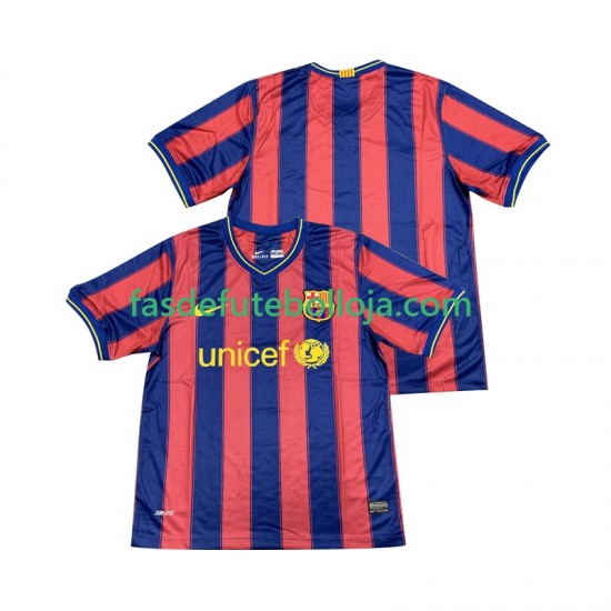 Camisola 1º Equipamento FC Barcelona 2009 2010 Manga Curta Retro ,Homem