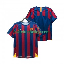 Camisola 1º Equipamento FC Barcelona Champions League 2005 2006 Manga Curta Retro ,Homem