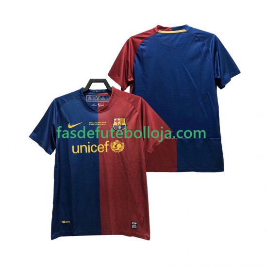 Camisola 1º Equipamento FC Barcelona Champions League 2009 2008 Manga Curta Retro ,Homem