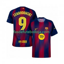 Camisola 1º Equipamento FC Barcelona Robert Lewandowski 9 Champions League 2025-2026 Manga Curta ,Homem