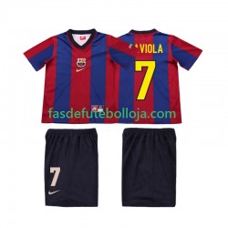 Camisola 1º Equipamento FC Barcelona SAVIOLA 7 1998 1999 Manga Curta Retro ,Criança