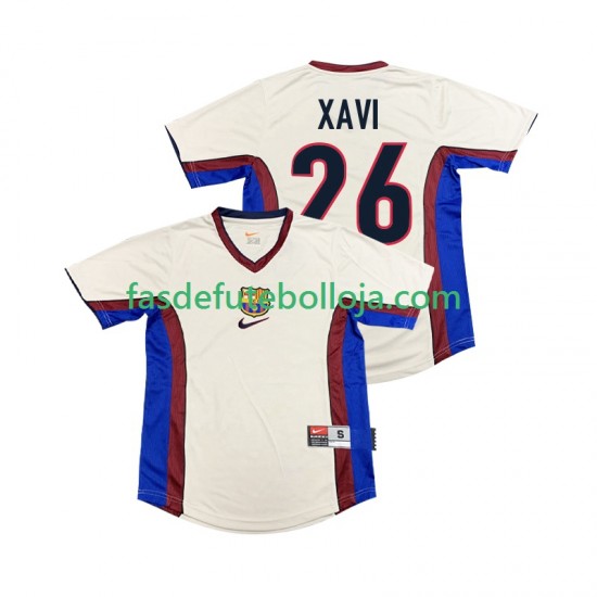 Camisola 2º Equipamento FC Barcelona XAVI 26 1998 1999 Manga Curta Retro ,Homem
