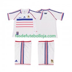 Camisola 2º Equipamento Seleção Francesa 1998 Manga Curta Retro ,Criança